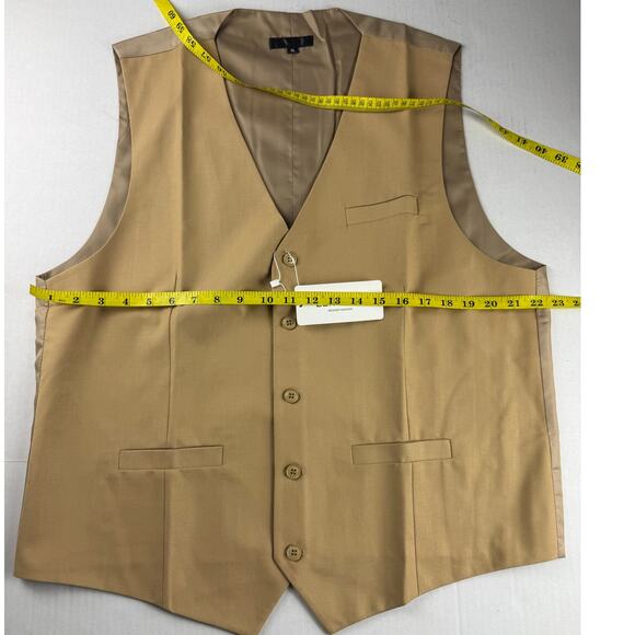 ZEROYAA Men's Beige Dress Vest - XL - New with Tags - Picture 4 of 7
